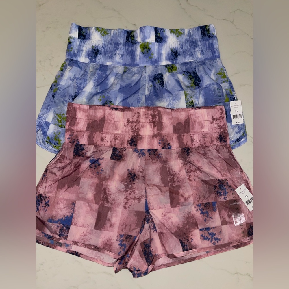 Dip Women’s Nylon‎ High Waisted Running/Athletic Shorts Bundle (2) Size XL